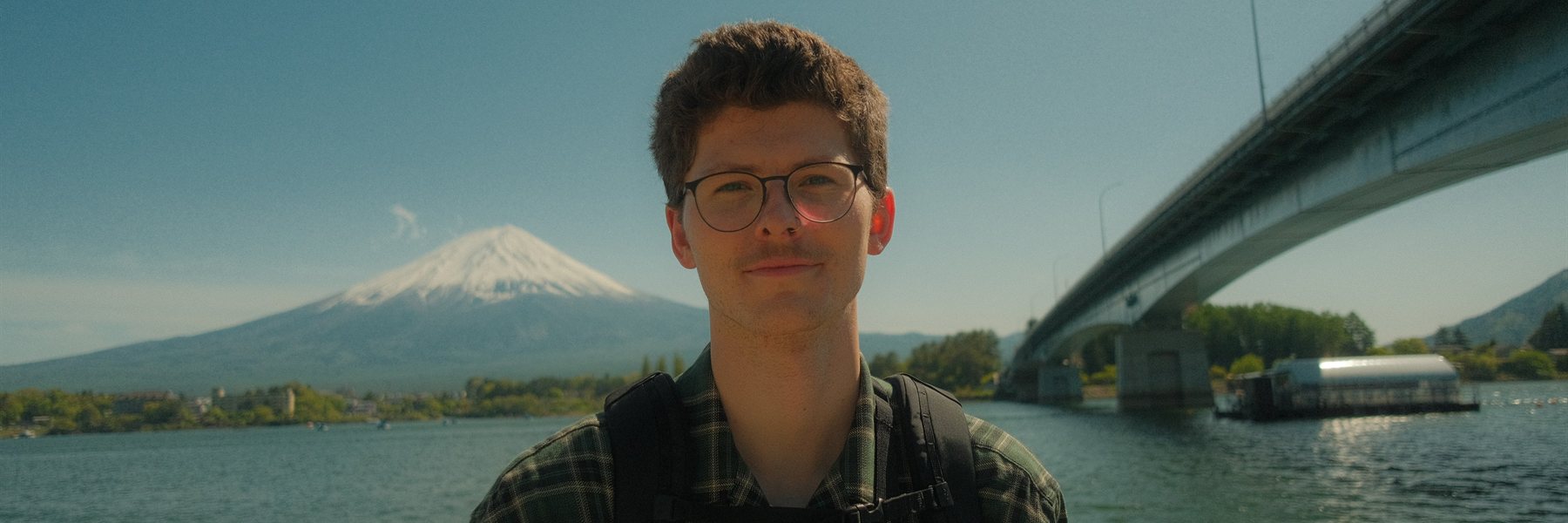 Jared Paull in front of Mount Fuji